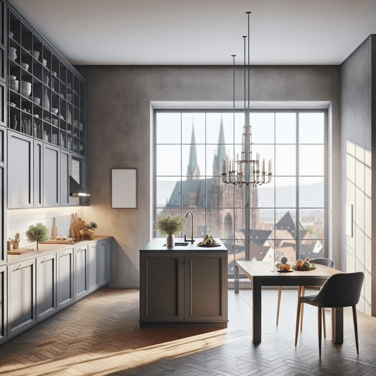 anthrazitfarbene Freistehende Küche-Nürnberg