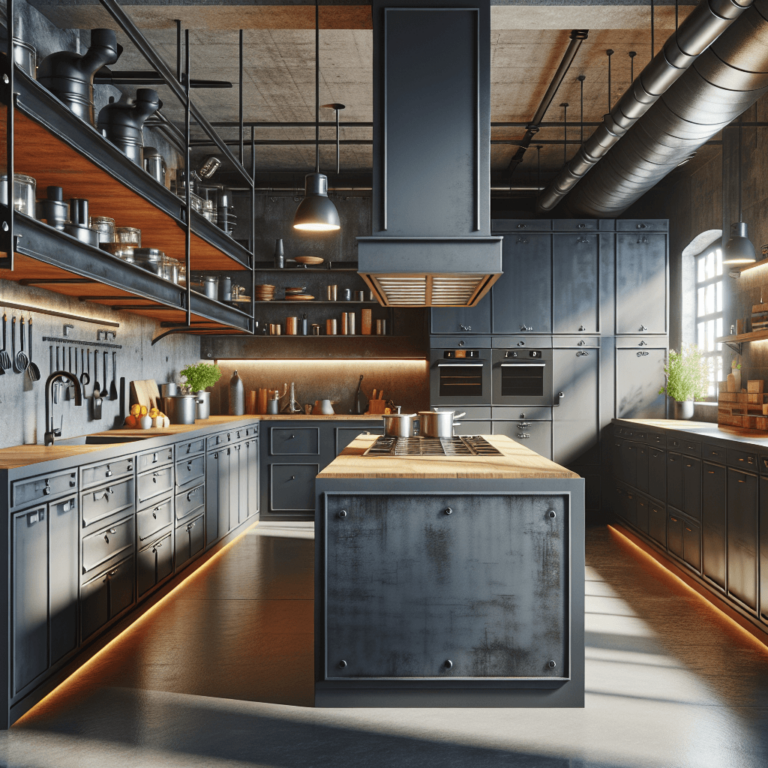 anthrazitfarbene Industrielle Küche-Nürnberg