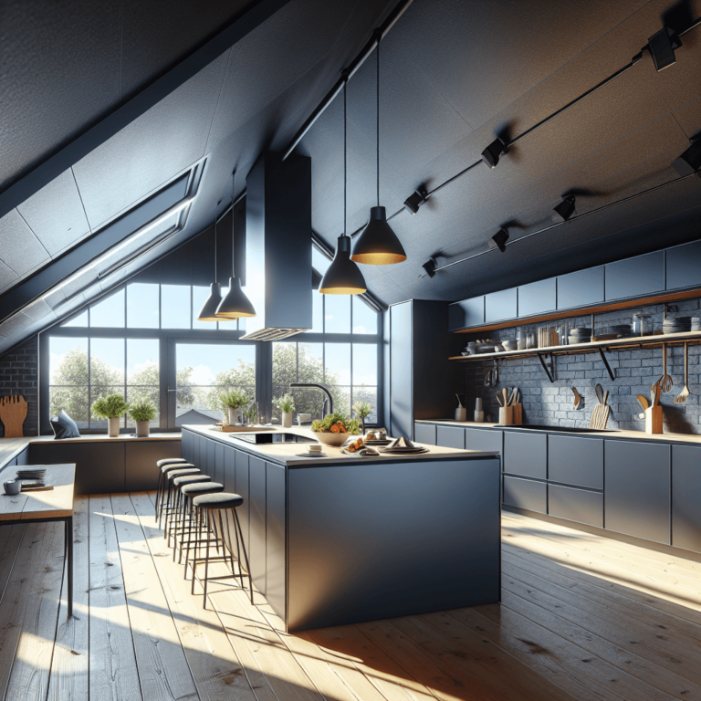 anthrazitfarbene Küche für Dachschräge-Nürnberg