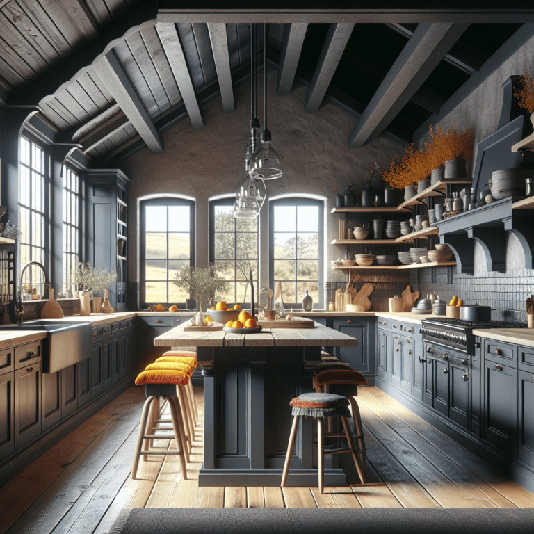 anthrazitfarbene Küche im Bauernhausstil-Nürnberg