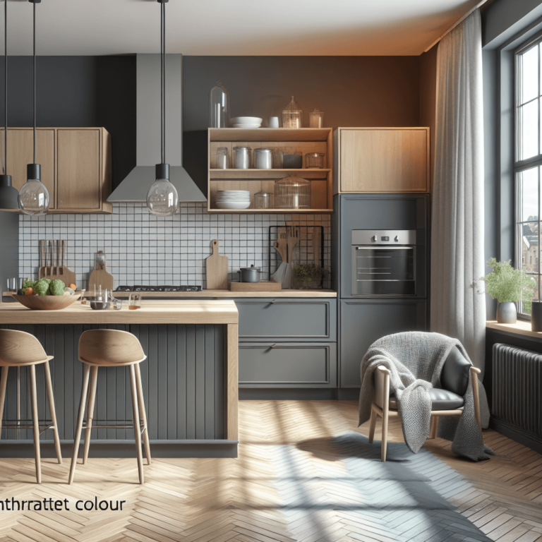 anthrazitfarbene Küche im skandinavischen Stil-Nürnberg