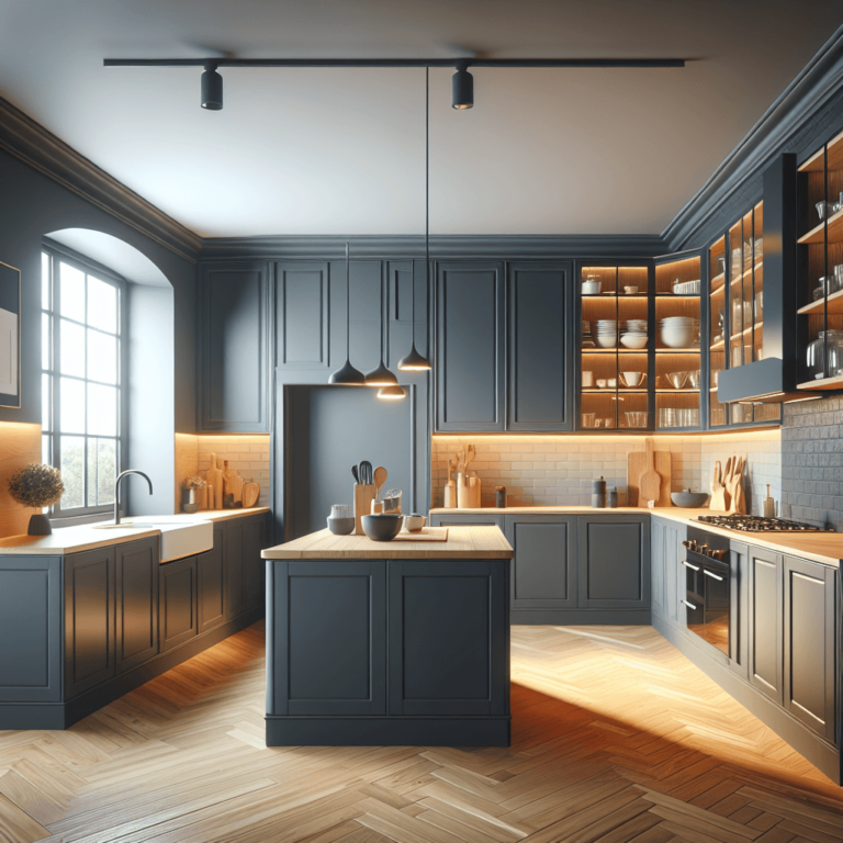 anthrazitfarbene Küche in U-Form-Nürnberg