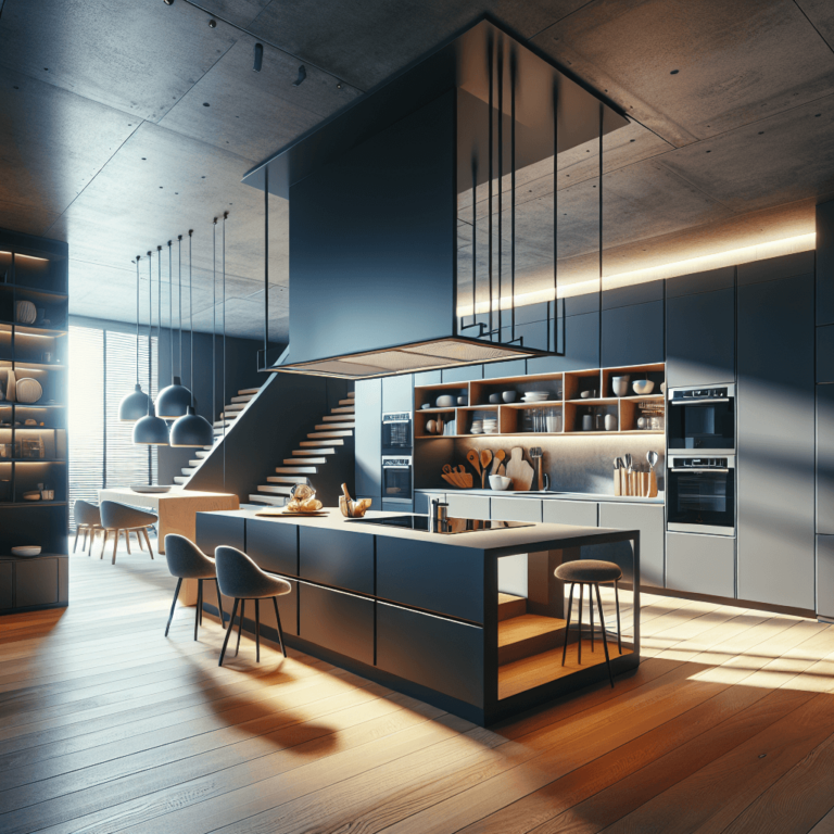 anthrazitfarbene Schwebende Küche-Nürnberg