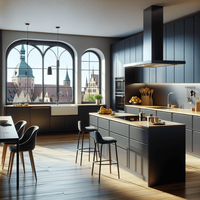 anthrazitfarbene einzeilige Küche-Nürnberg