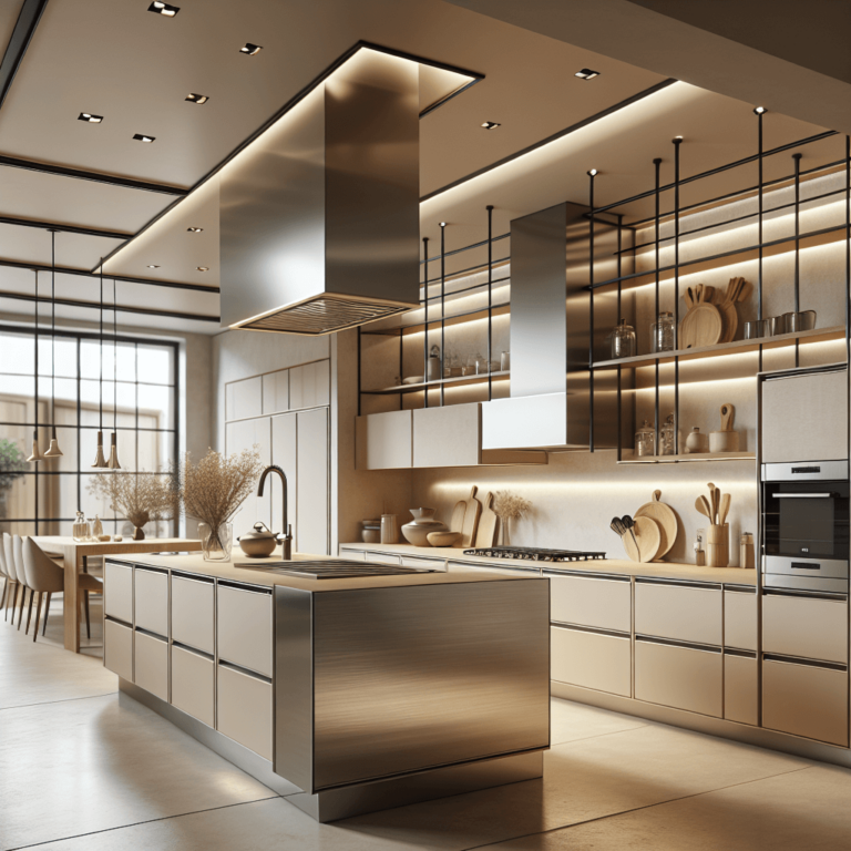 beige Küche mit Stahlakzenten-Nürnberg