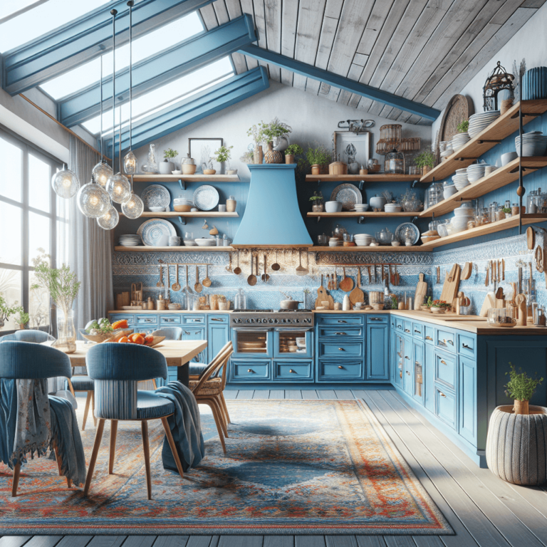 blaue Boho Style Küche-Nürnberg
