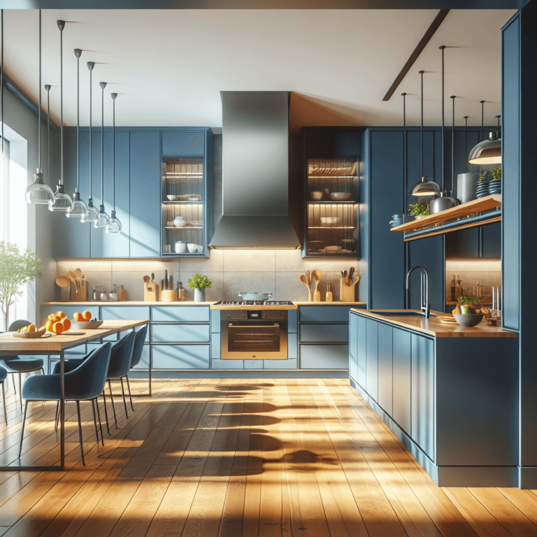 blaue Freistehende Küche-Nürnberg