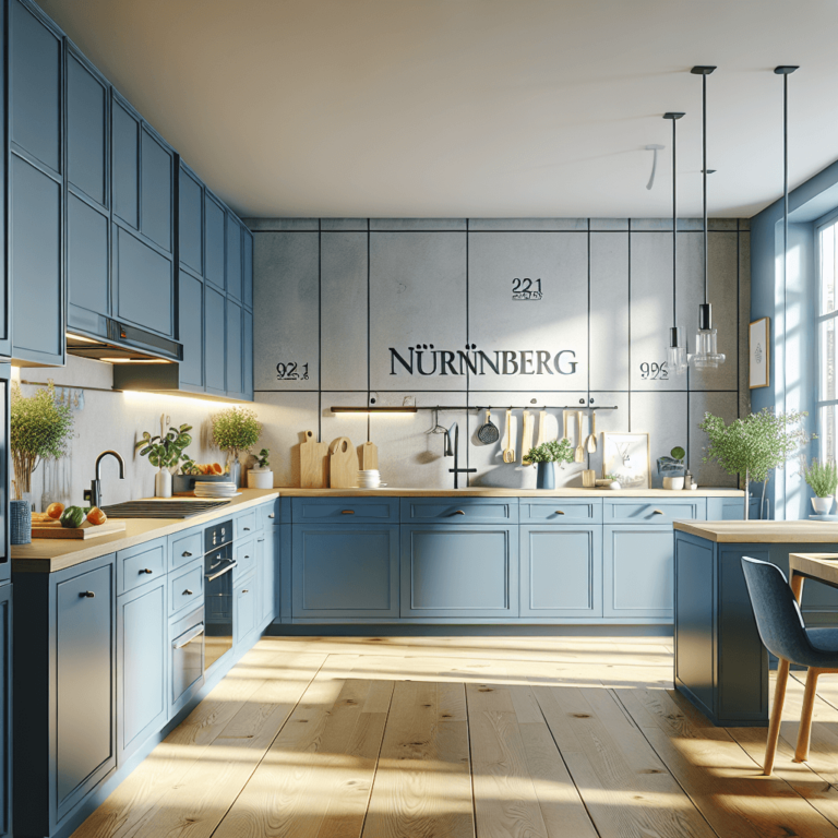 blaue Küche im skandinavischen Stil-Nürnberg