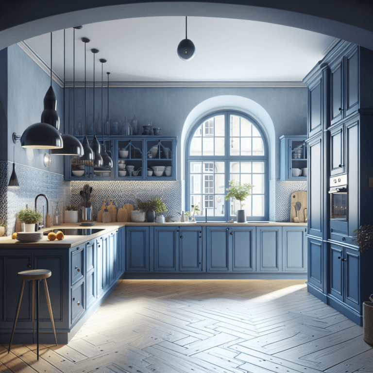 blaue Minimalismus Küche-Nürnberg