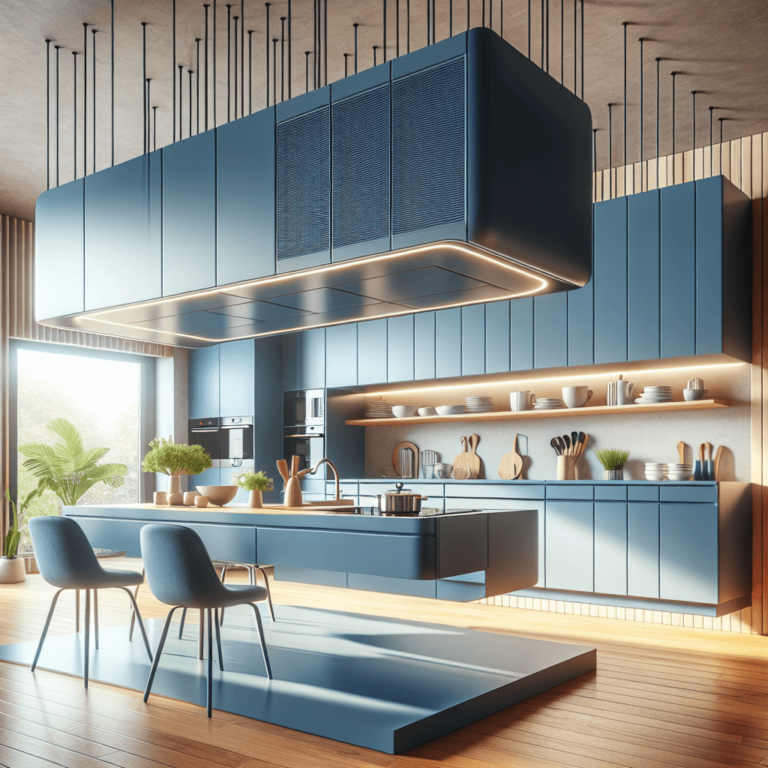 blaue Schwebende Küche-Nürnberg