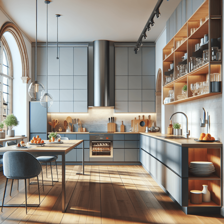 blaue einzeilige Küche-Nürnberg