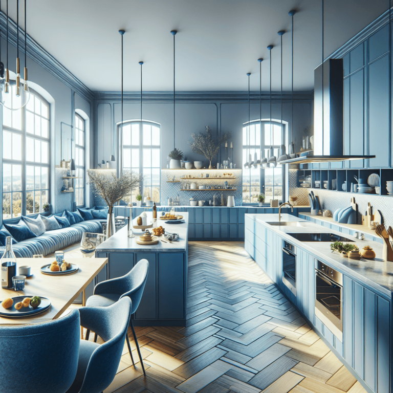 blaue mehrzeilige Küche-Nürnberg