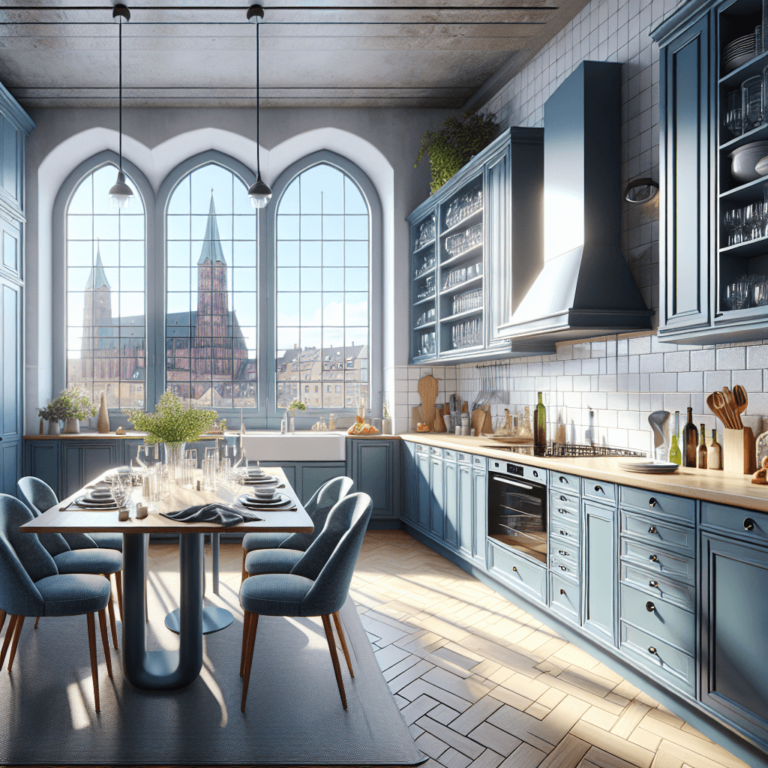 blaugraue Barrierefreie Küche-Nürnberg