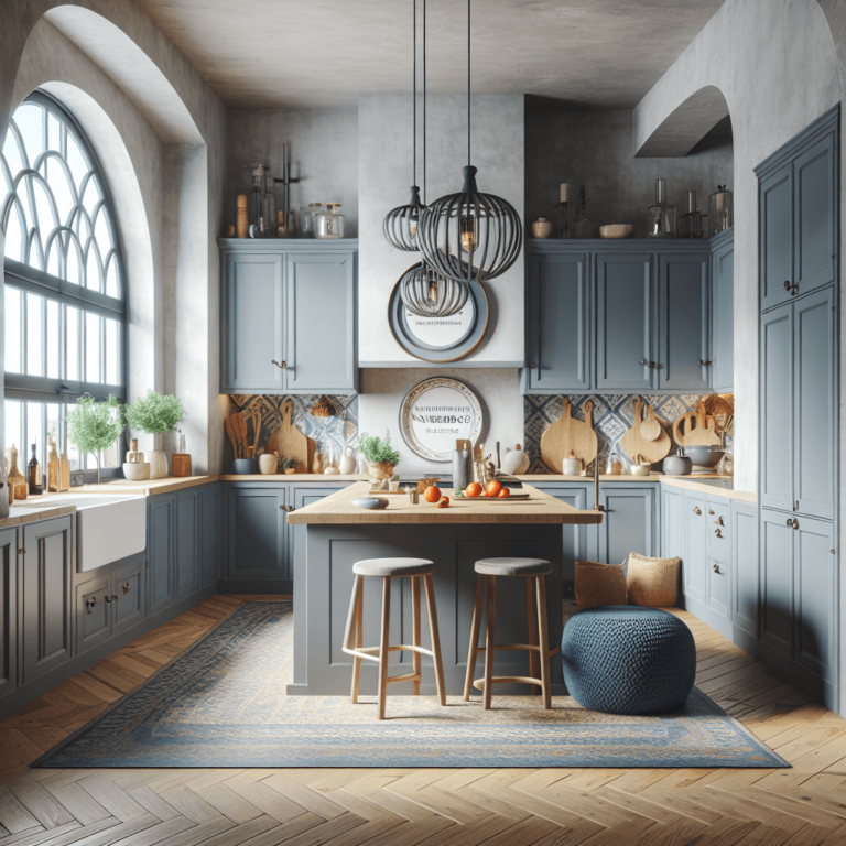 blaugraue Boho Style Küche-Nürnberg