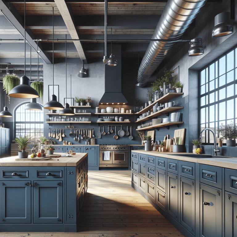 blaugraue Industrial Style Küche-Nürnberg