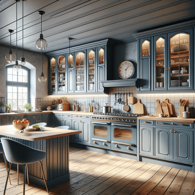 blaugraue Retro Küche-Nürnberg