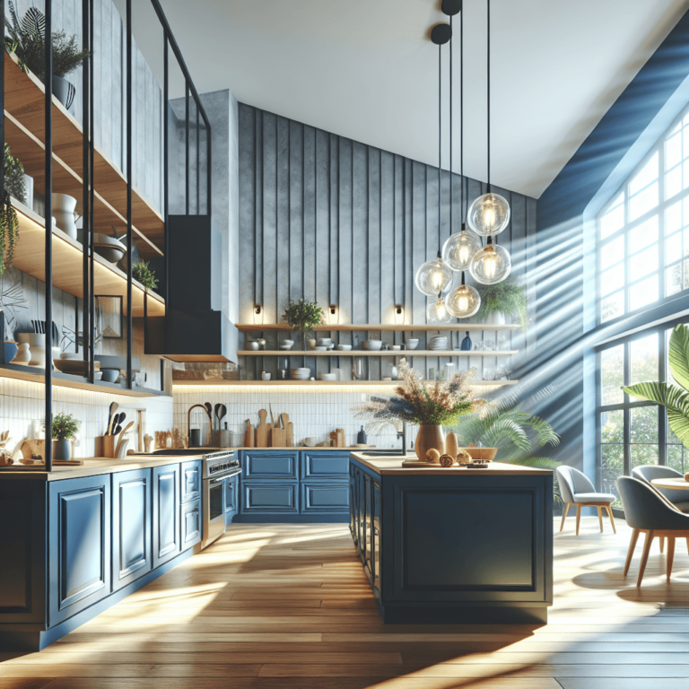 blaugraue Schwebende Küche-Nürnberg