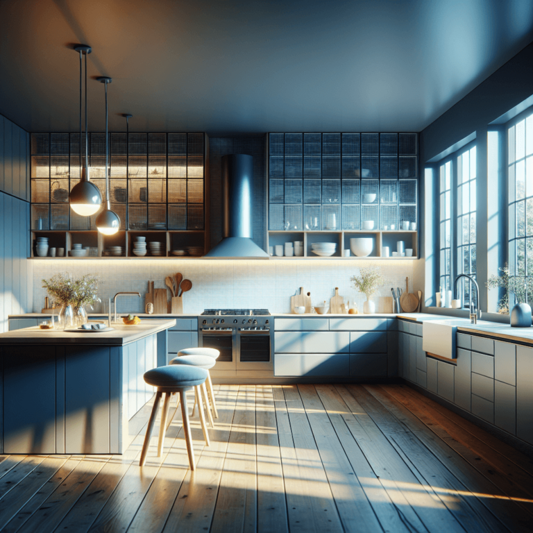 blaugraue Wohnküche-Nürnberg