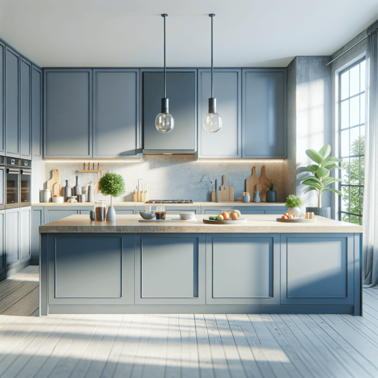 blaugraue einzeilige Küche-Nürnberg