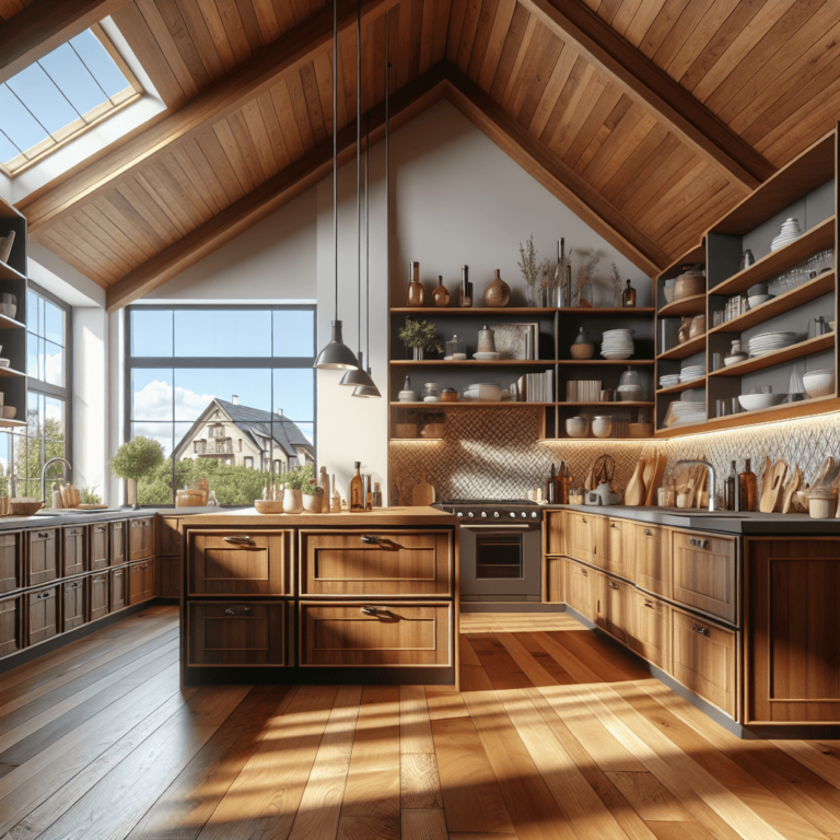 braune Küche für Dachschräge-Nürnberg