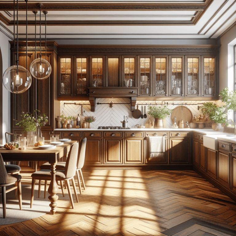 braune Küche im Vintage Chic Stil-Nürnberg