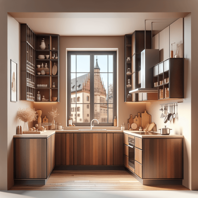 braune Küche in L-Form-Nürnberg