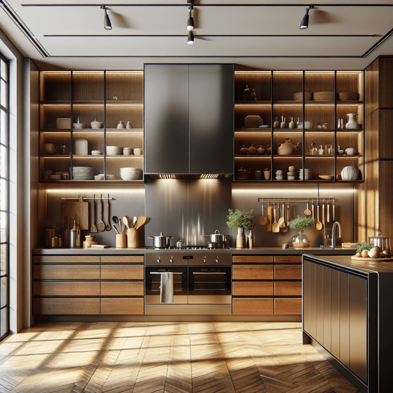 braune Küche mit Stahlakzenten-Nürnberg