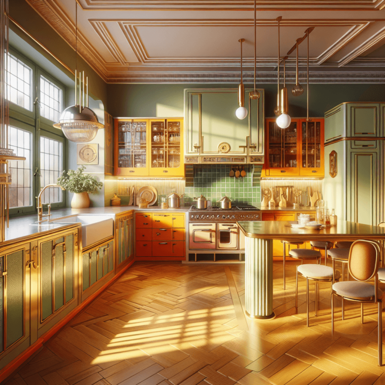 bunte Küche im Art-Deco-Stil-Nürnberg