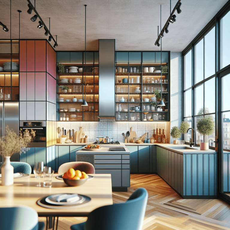 bunte Küche in L-Form-Nürnberg