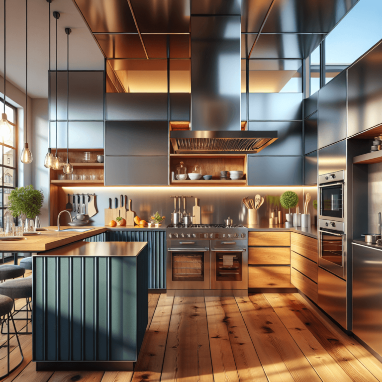 bunte Küche mit Stahlakzenten-Nürnberg