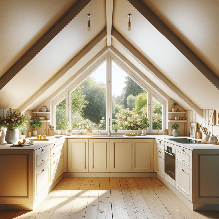 cremefarbene Küche für Dachschräge-Nürnberg