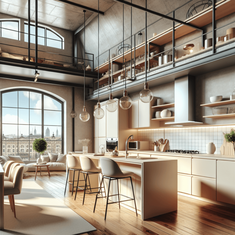 cremefarbene Küche im Loftstil-Nürnberg