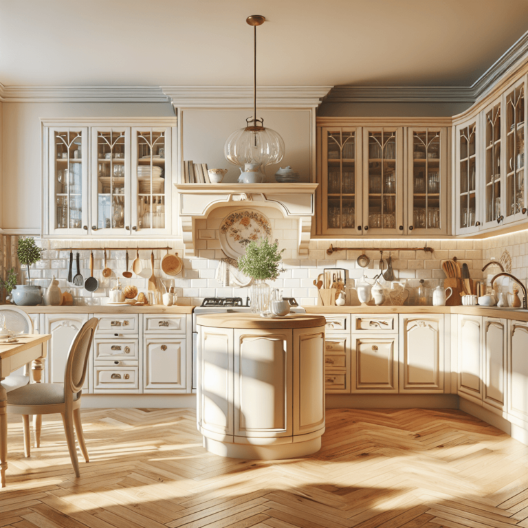 cremefarbene Küche im Vintage Chic Stil-Nürnberg