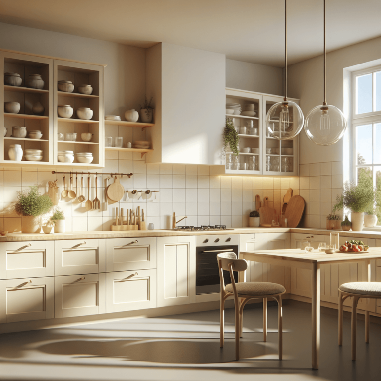 cremefarbene Küche im skandinavischen Stil-Nürnberg