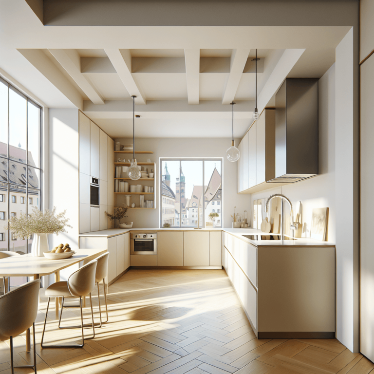 cremefarbene Minimalismus Küche-Nürnberg