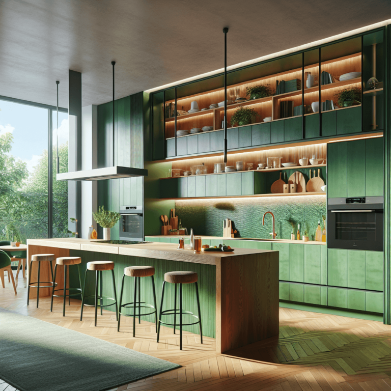 grüne Freistehende Küche-Nürnberg
