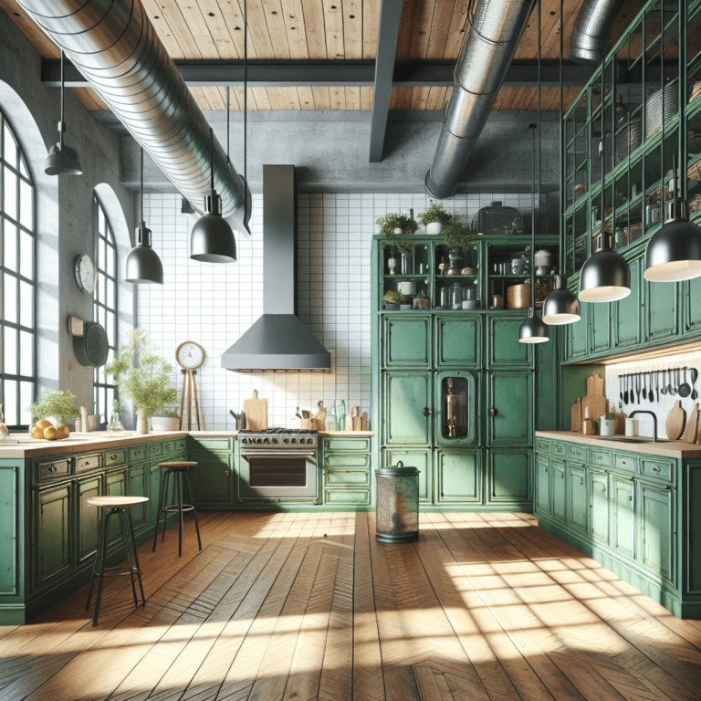 grüne Industrial Style Küche-Nürnberg