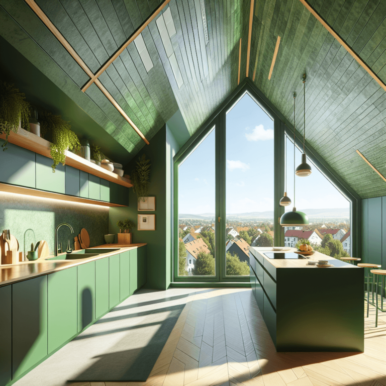 grüne Küche für Dachschräge-Nürnberg