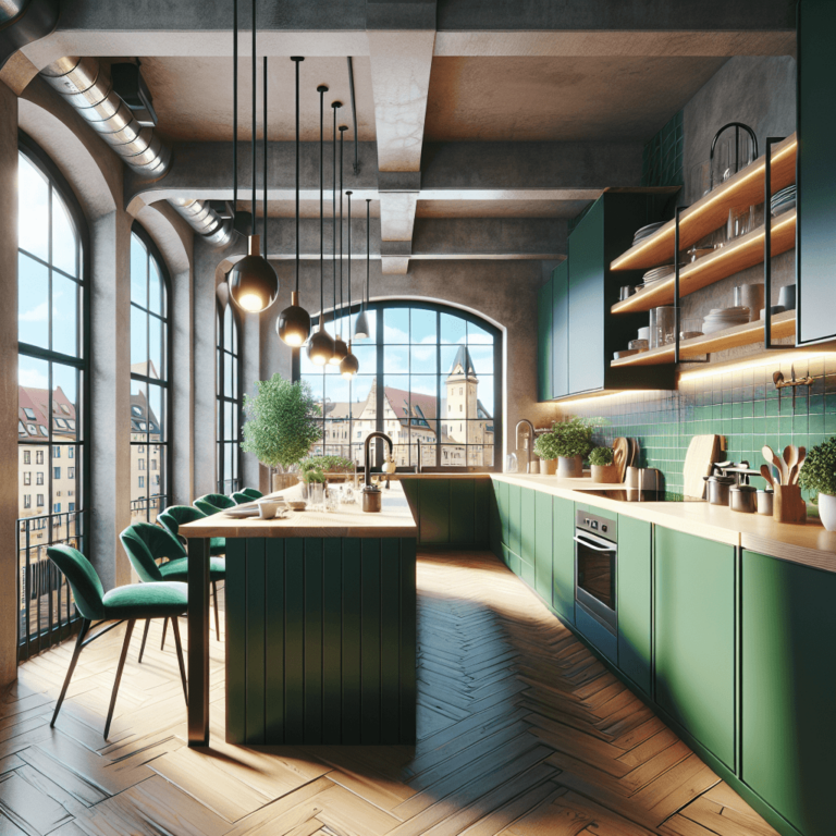 grüne Küche im Loftstil-Nürnberg