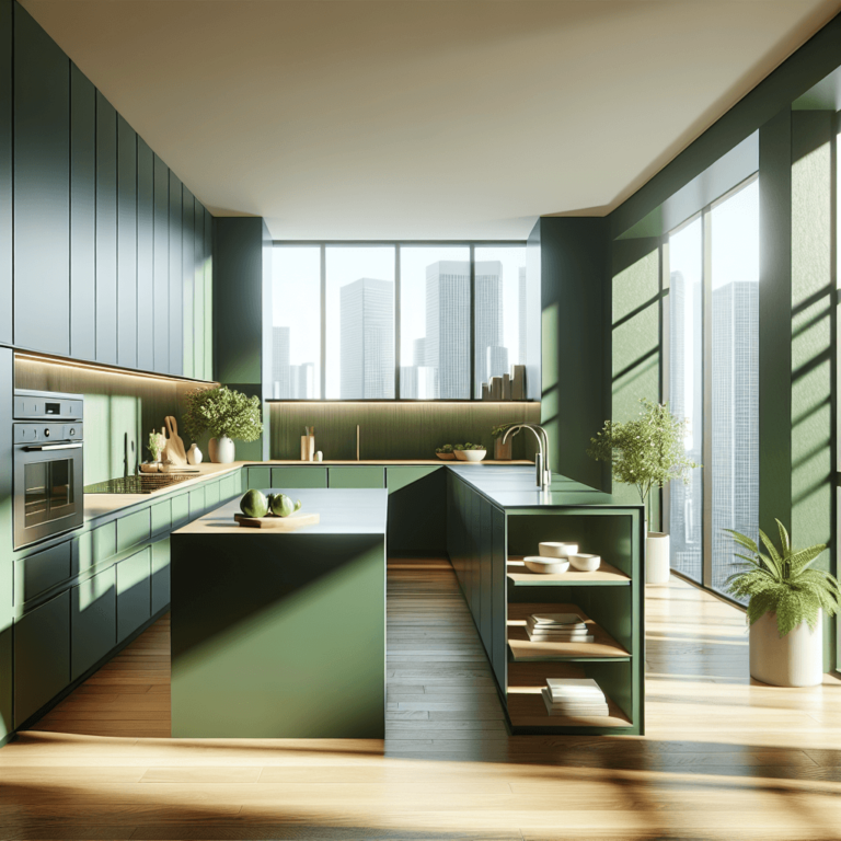 grüne Küche in L-Form-Nürnberg