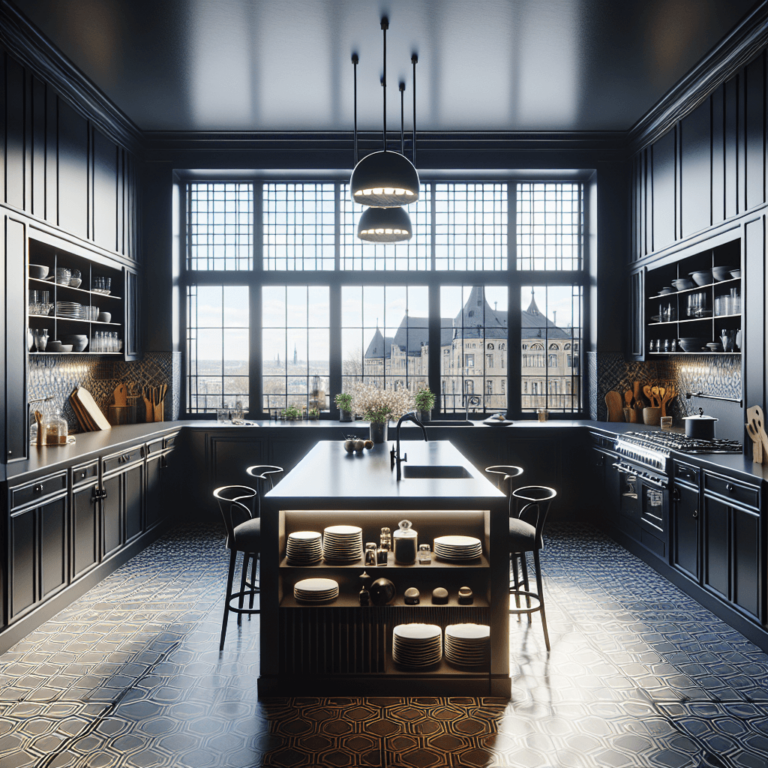 schwarze Küche im Art-Deco-Stil-Nürnberg