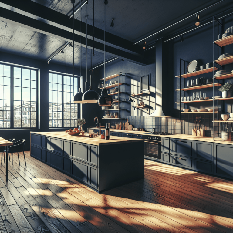 schwarze Küche im Loftstil-Nürnberg