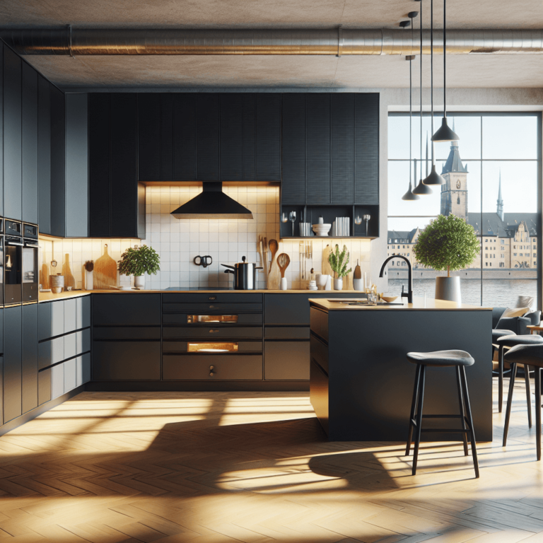 schwarze Küche im skandinavischen Stil-Nürnberg