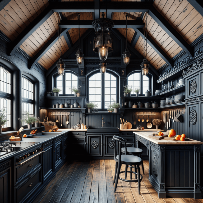 schwarze Landhausküche-Nürnberg