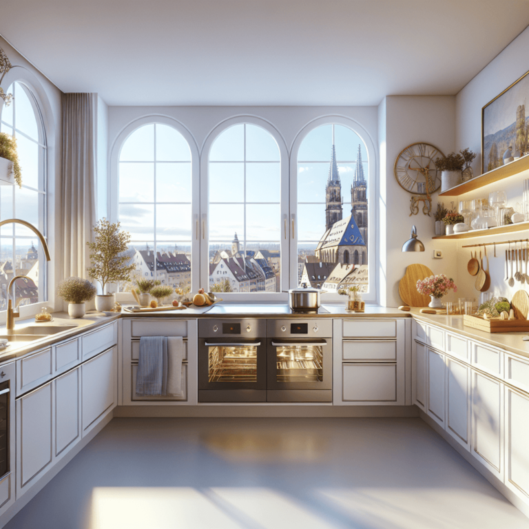 weiße Freistehende Küche-Nürnberg