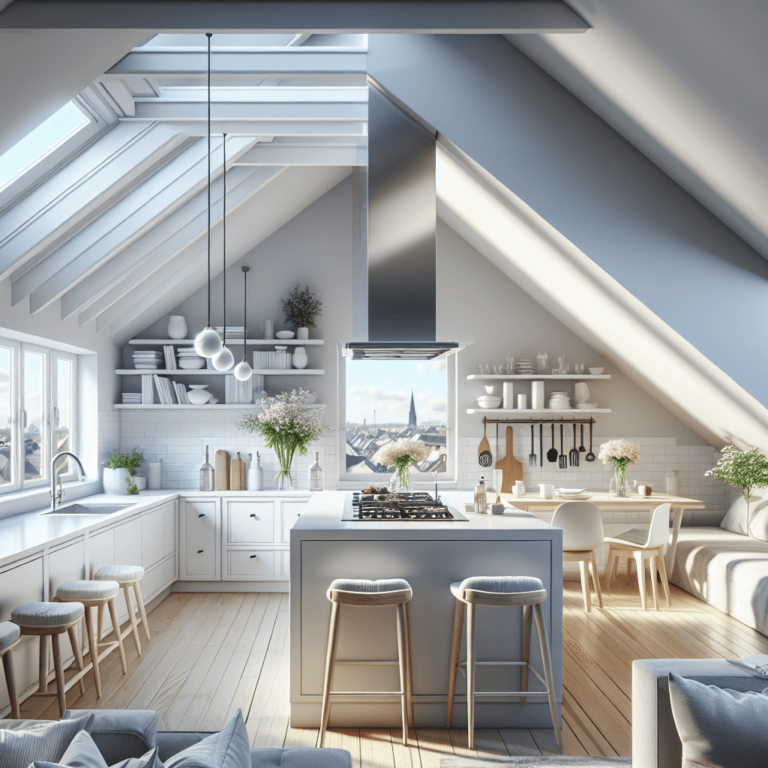 weiße Küche für Dachschräge-Nürnberg