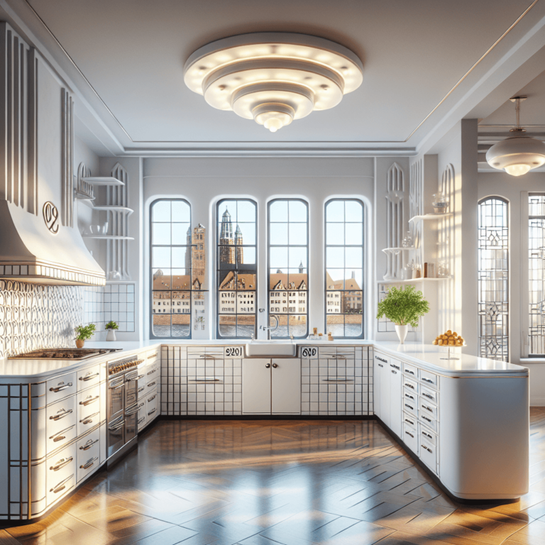 weiße Küche im Art-Deco-Stil-Nürnberg