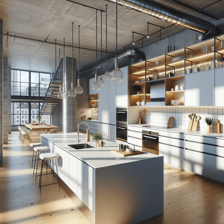 weiße Küche im Loftstil-Nürnberg